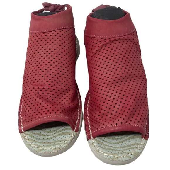 NEW Softinos By FLY London Women's Size 5 Leather Tie-Back Sandals Red 36 EU NIB - Picture 7 of 12